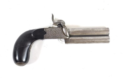 Lot 387 - A 19th Century French Over and Under Double Barrel Percussion Pocket Pistol, numbered 2162,...