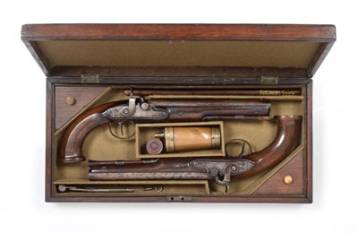 Lot 388 - A Pair of Late 18th Century Officer's Belt Pistols by Knubley, London, converted to percussion from