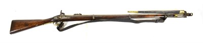 Lot 396 - A Victorian Tower 1857 Percussion Three Band Musket, .650 calibre, the 99cm steel barrel with...