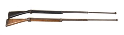 Lot 400 - Two First World War British Bayonet Training Rifles, each sprung loaded, with wood half stock,...