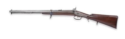 Lot 402 - A Jacobs Type Double Barrel Percussion Rifle, 20 bore, the 61cm rifled barrels with two hinged leaf