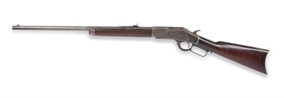 Lot 404 - A Winchester Model 1873 .38 W.C.F Repeating Rifle, the 62cm round steel barrel octagonal...