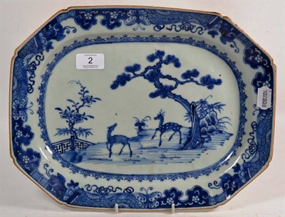 Lot 2 - An 18th century Chinese blue and white platter
