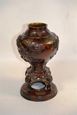 Lot 5 - A Japanese Meiji period bronze vase (a.f.)