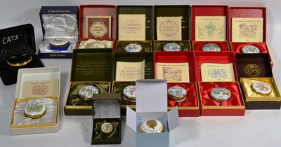 Lot 17 - Fifteen cases commemorative enamel boxes