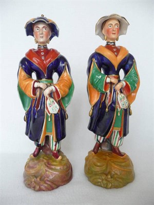 Lot 26 - A Pair of Staffordshire Pottery Malabar Figures, circa 1830, in the style of Lloyd of Shelton,...