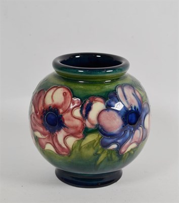 Lot 46 - A Walter Moorcroft, anemone pattern vase, of bulbous form, painted and impressed marks