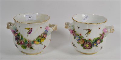 Lot 48 - A pair of Meissen style cache pots