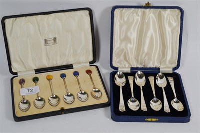 Lot 72 - A cased set of six George V silver coffee-spoons, by Liberty, Birmingham, 1924, each plain and with