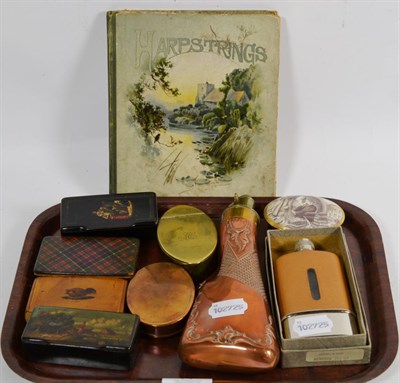 Lot 77 - Two Georgian snuff boxes, a Tartan wear snuff box with indistinct inscription to the inside, a...