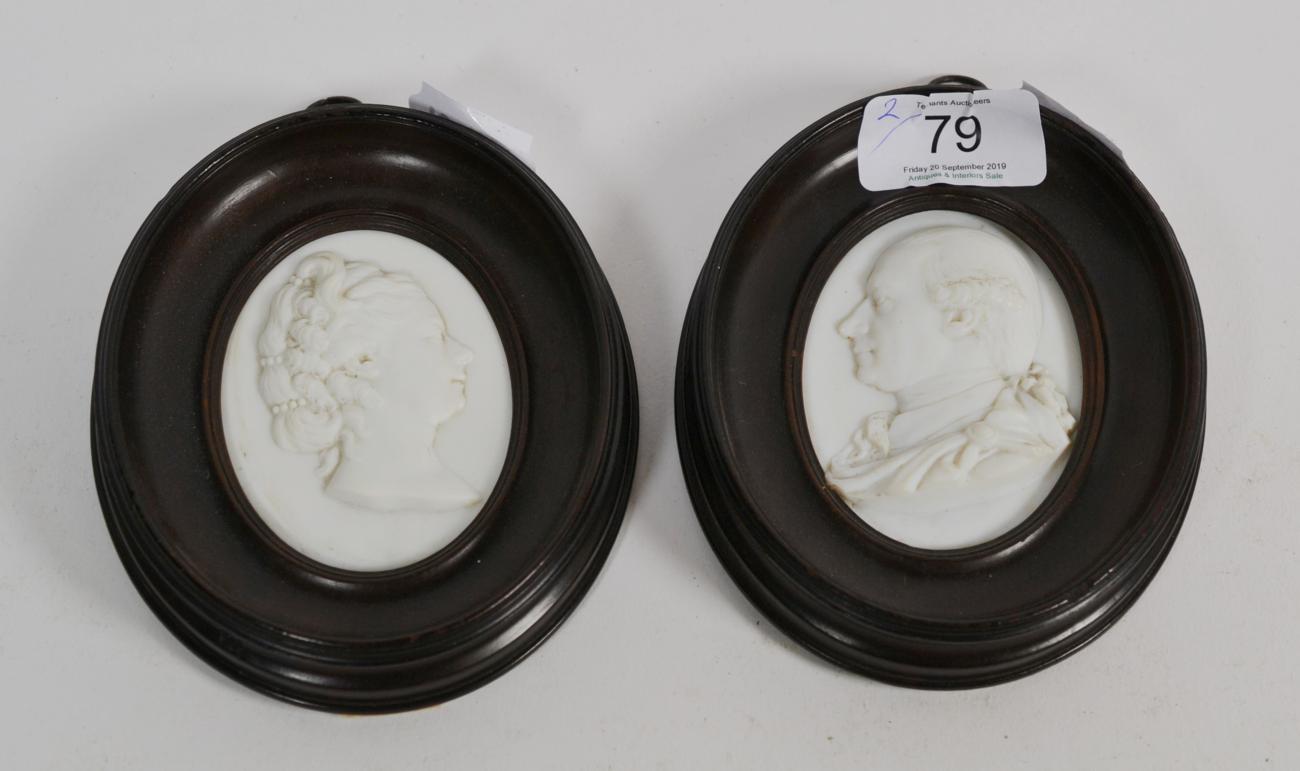 Lot 79 - Two portrait relief busts, of Charles Watson Redworth, second Marquess of Rockingham,...