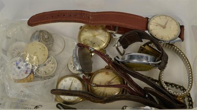 Lot 89 - A selection of gents and ladies wristwatches, and watch movements, makers include Felea,...