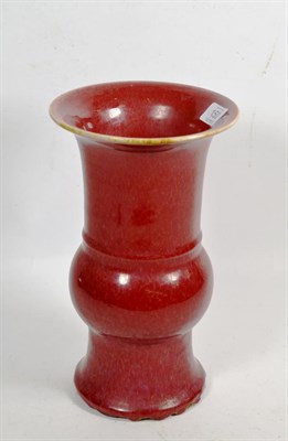 Lot 150 - A Chinese sang de boeuf Gu vase, 30cm high