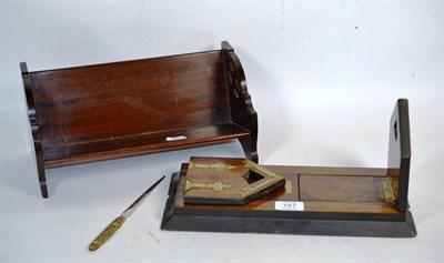 Lot 167 - A 19th century brass mounted rosewood book slide by Kerslike & co, Bristol Book trough etc