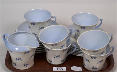 Lot 195 - A Shelley part tea service, pattern 13767, decorated with blue flowers