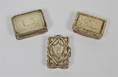 Lot 204 - A George IV silver vinaigrette, Thomas Shaw, Birmingham 1829, rectangular with an applied...