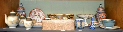 Lot 236 - 19th and 20th century Oriental ceramics including a Satsuma punch bowl, pair of Imari jars and...