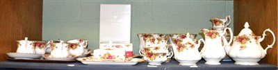 Lot 237 - Royal Albert Old Country Roses part tea service including six cups and saucers, teapot, hot...