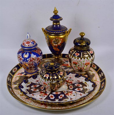 Lot 243 - A Davenport Imari tray; various Royal Crown Derby Imari; and other wares