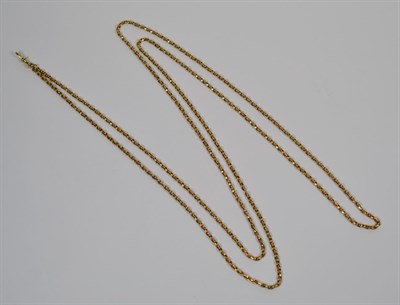 Lot 263 - A guard chain with applied plaque stamped '9C', length 160cm