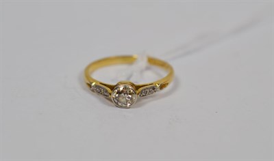 Lot 273 - A diamond solitaire ring with diamond set shoulders, estimated principal diamond weight 0.50...