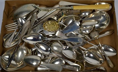 Lot 284 - A collection of silver flatware, including a pair of teaspoons, by Robert Keay, Perth, circa...