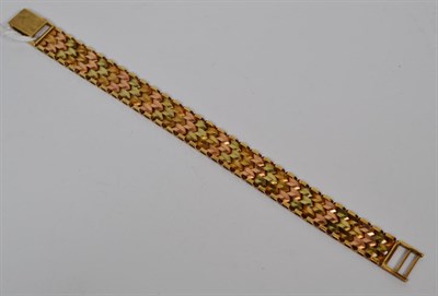 Lot 287 - A 9 carat gold fancy link bracelet, length 18.5cm