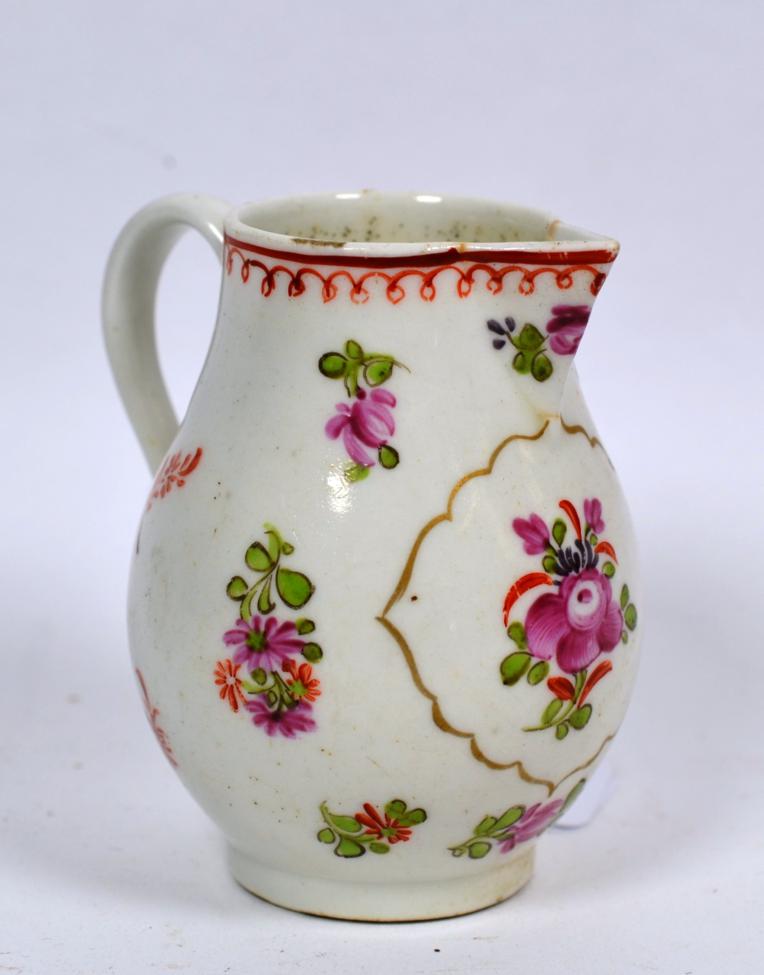 Lot 342 - An 18th century Lowestoft floral painted sparrow beak jug