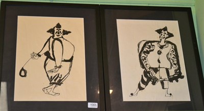 Lot 1065 - William Kempster, (1914-1969) set of four clown pictures, ink, 38x28 (4)