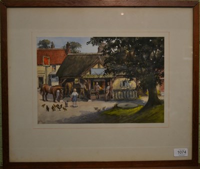 Lot 1074 - British School (20th century) The Village Forge, signed indistinctly,  watercolour, 23cm by 34.5