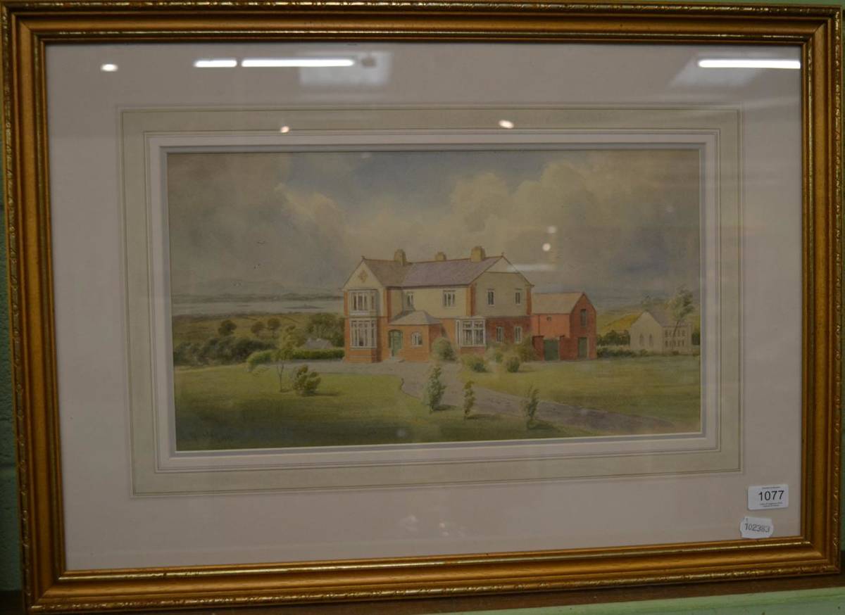 Lot 1077 - Joseph William Carey (1859-1937), House overlooking estuary, possible Ireland, signed and dated...