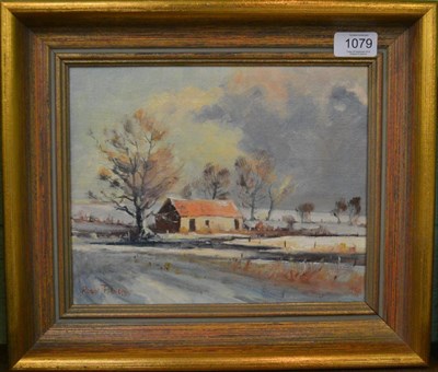 Lot 1079 - Robin Furness (b.1933), Winter East Appleton, signed and dated 1980, oil on canvas board, 22cm...