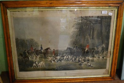 Lot 1109 - A 19th century hand coloured engraving ''The Meet at Blagdon'', after a painting by J.W Snow,...