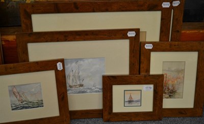 Lot 1119 - Six assorted coastal and marine watercolours (6)