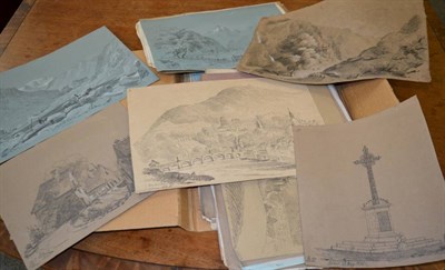 Lot 1124 - An impressive collection of early 19th century pencil and some chalk studies of Eastern...