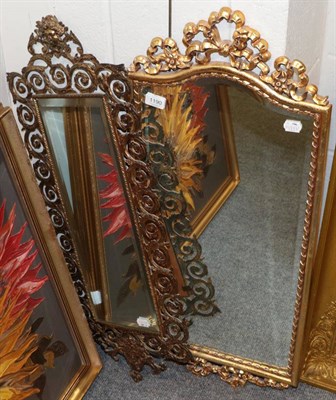 Lot 1190 - A gilt metal framed mirror and another (2)