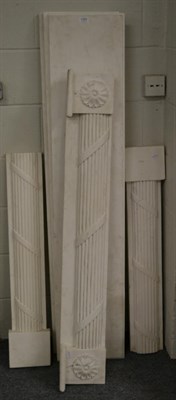 Lot 1191 - A white marble fire surround decorated with reeded columns