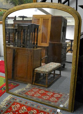 Lot 1202 - A gilt framed over mantel mirror (19th century)