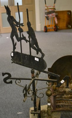 Lot 1227 - A black painted iron copy of the weather vane at Twickenham