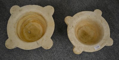 Lot 1228 - Two white marble mortars