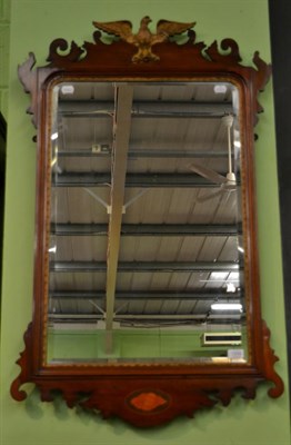 Lot 1250 - George III style mahogany and parcel gilt mirror with later bevel glass plate, 108cm high