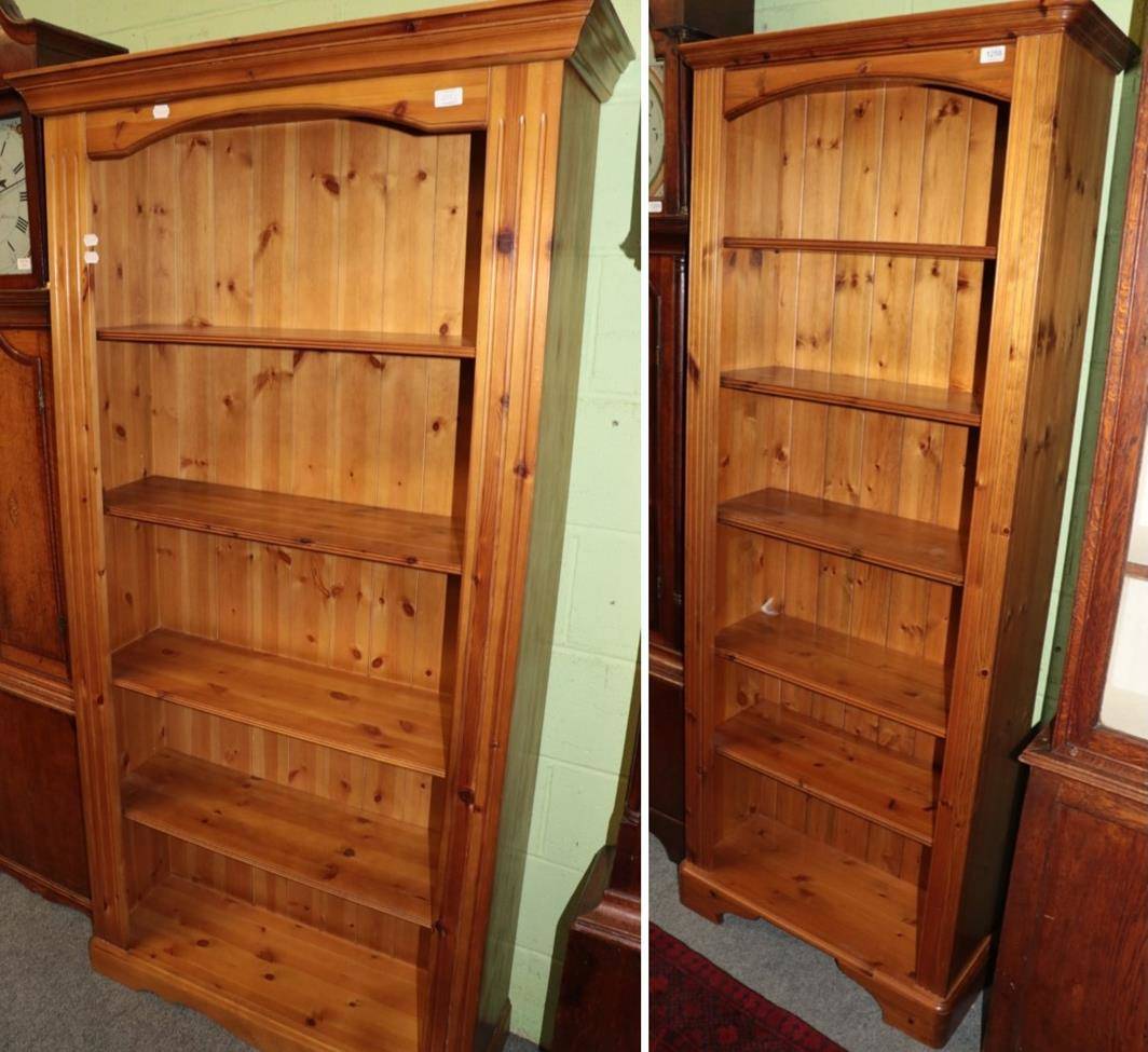 Lot 1258 A pair of reproduction pine bookcases