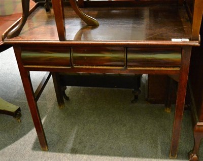 Lot 1265 - An 18th century walnut side table, with three-quarter gallery above three moulded drawers, on...