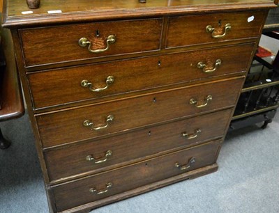 Lot 1268 - A 19th century oak chest of drawers