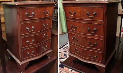 Lot 1270 - Pair of reproduction mahogany four-drawer chests