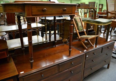 Lot 1272 - Mahogany dressing chest with two short over two long drawers; a matching four-drawer chest; and...