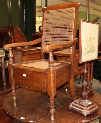 Lot 1275 - Edwardian mahogany and satinwood banded dressing table, walnut bedside cupboard, cane back...