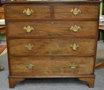 Lot 1297 - A 19th century George III style mahogany, set of drawers with two short drawers above three...