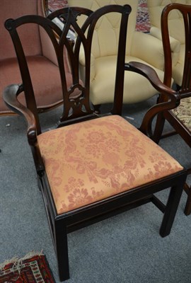 Lot 1301 - George III mahogany carver chair