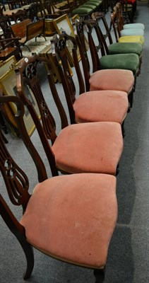 Lot 1308 - Three Victorian balloon back side chairs, pair of Victorian mahogany dining chairs, set of four...